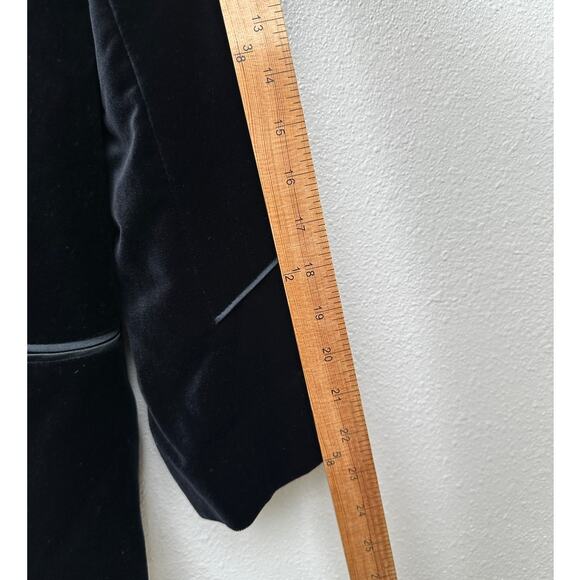 NWT Alexa Chung Velvet Tuxedo Blazer Black Women’s US 10 Satin Lapel - Picture 13 of 14